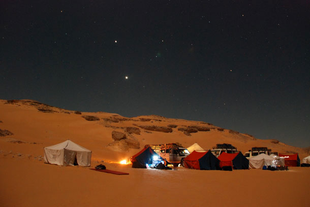 Jupiter y Venus acompanan nuestro campamento en Aqabat