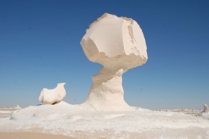 Curiosas formas modeladas por la erosión en el Desierto Blanco