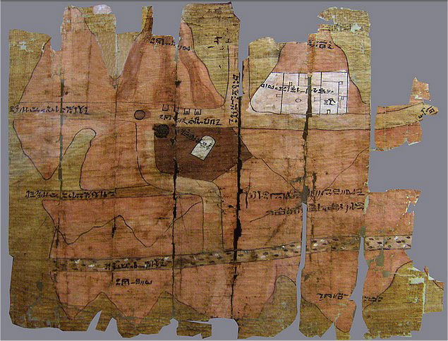 Papiro Turin 1879, fragmento principal del mapa de Turín.