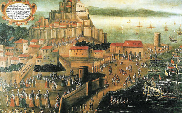 Expulsión de los moriscos desde el puerto de Denia, según el pintor Vicente Mestre, 1613.