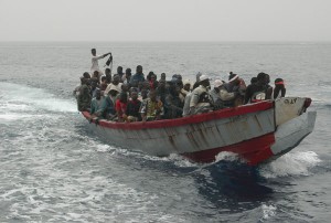 Inmigrantes subsaharianos camino de las costas españolas.