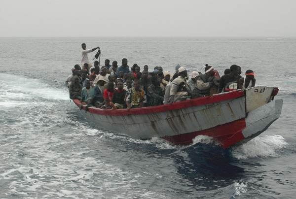 Immigrants subsaharians camí de les costes espanyoles.