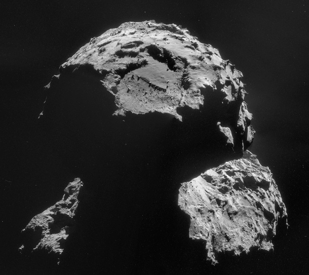 Región de Agilkia en el cometa 67P, el lugar donde se posó la sonda Philae. FOTO: ESA.